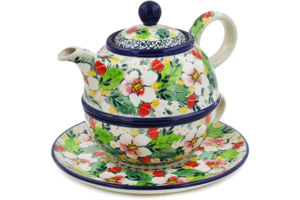 Tea Coffee Pots | Ceramika Artystyczna Tea Set for One 22 oz Country Boutique UNIKAT Kitchen & Dining Ceramika Artystyczna