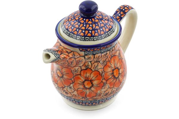 Tea Coffee Pots | Ceramika Bona Tea or Coffee Pot 5 cups Fire Poppies UNIKAT Kitchen & Dining Ceramika Bona