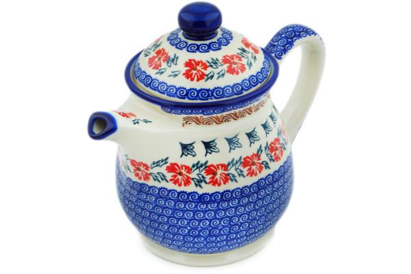 Tea Coffee Pots | Ceramika Bona Tea or Coffee Pot 5 cups Red Cornflower Kitchen & Dining Ceramika Bona