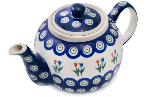 Tea Coffee Pots | Zaklady Ceramiczne Tea or Coffee Pot 4 Cup Tulip Pair Peacock Kitchen & Dining Tea Coffee Pots