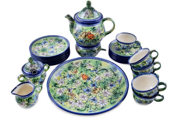 Tea Coffee Pots | Zaklady Ceramiczne Tea or Coffee Set for Six 55 oz Floral Flight Kitchen & Dining Tea Coffee Pots