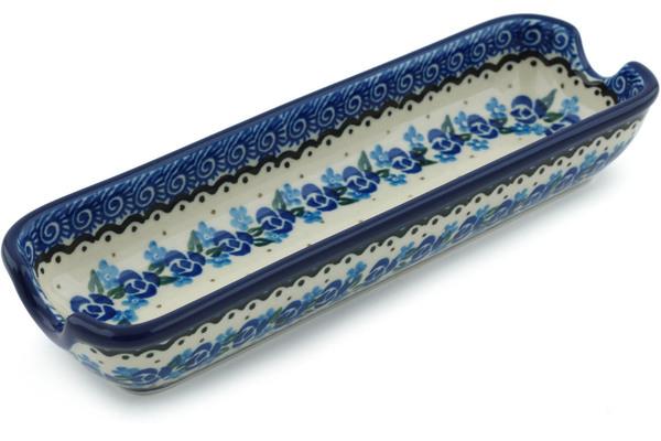 Trays | Ceramika Artystyczna Corn Tray 8" Blue Bud Sea Serving Dishes Ceramika Artystyczna