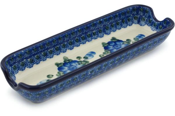 Trays | Ceramika Artystyczna Corn Tray 8" Blue Poppies Serving Dishes Ceramika Artystyczna