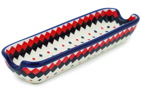 Trays | Ceramika Artystyczna Corn Tray 8" Geometric Contrast Serving Dishes Ceramika Artystyczna