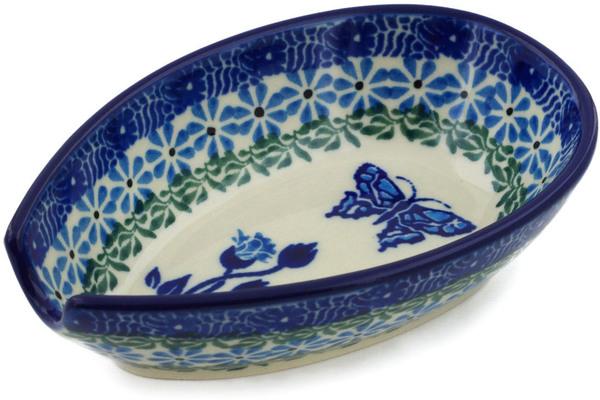 Trays | Ceramika Artystyczna Spoon Rest 5" Blue Butterfly Kitchen & Dining Ceramika Artystyczna