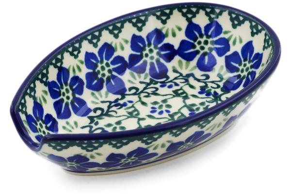 Trays | Ceramika Artystyczna Spoon Rest 5" Blue Dogwood Kitchen & Dining Ceramika Artystyczna