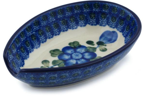 Trays | Ceramika Artystyczna Spoon Rest 5" Blue Poppies Kitchen & Dining Ceramika Artystyczna