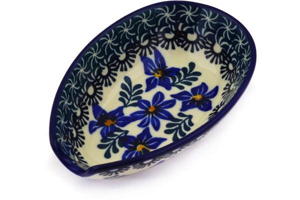 Trays | Ceramika Artystyczna Spoon Rest 5" Blue Violets Kitchen & Dining Ceramika Artystyczna