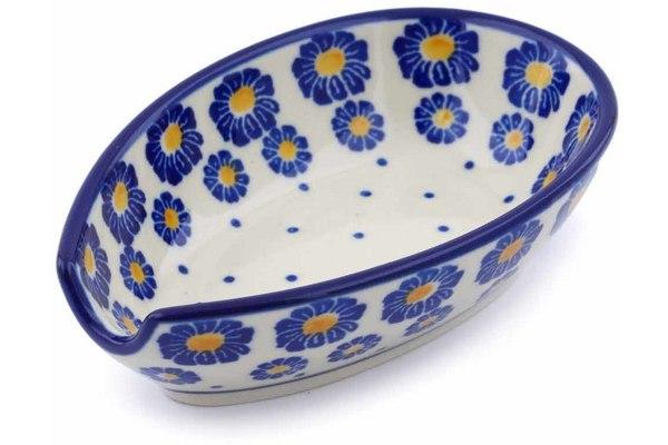 Trays | Ceramika Artystyczna Spoon Rest 5" Blue Zinnia Kitchen & Dining Ceramika Artystyczna