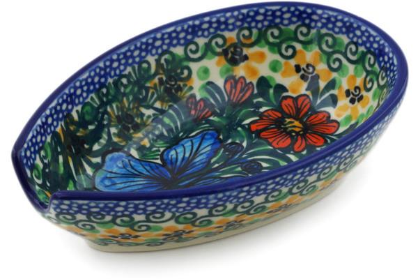 Trays | Ceramika Artystyczna Spoon Rest 5" Butterfly Holly UNIKAT Kitchen & Dining Ceramika Artystyczna