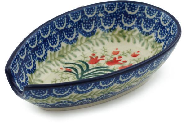 Trays | Ceramika Artystyczna Spoon Rest 5" Crimson Bells Kitchen & Dining Ceramika Artystyczna