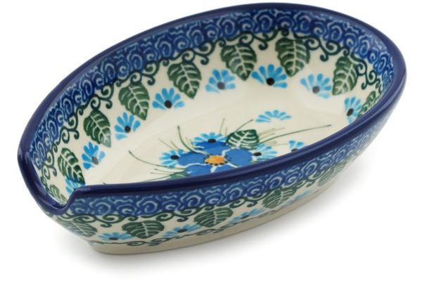 Trays | Ceramika Artystyczna Spoon Rest 5" Forget Me Not UNIKAT Kitchen & Dining Ceramika Artystyczna