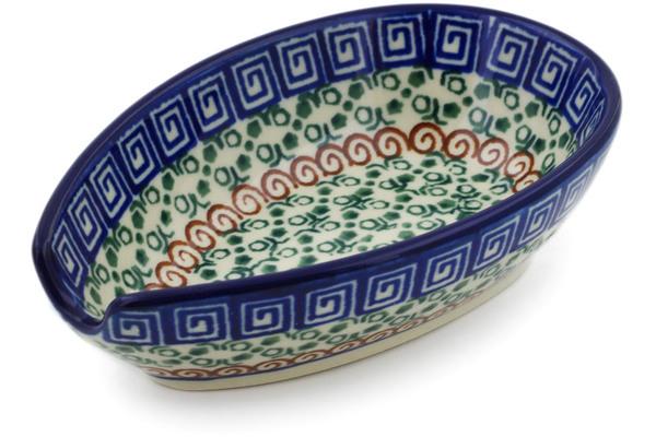 Trays | Ceramika Artystyczna Spoon Rest 5" Grecian Sea Kitchen & Dining Ceramika Artystyczna