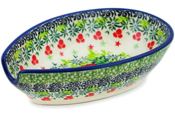 Trays | Ceramika Artystyczna Spoon Rest 5" Green Village UNIKAT Kitchen & Dining Ceramika Artystyczna