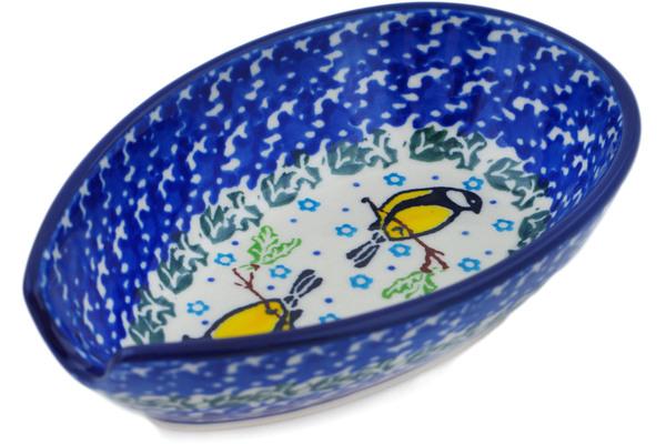 Trays | Ceramika Artystyczna Spoon Rest 5" Happy Goldfinch Kitchen & Dining Ceramika Artystyczna