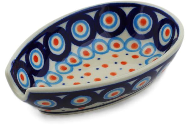 Trays | Ceramika Artystyczna Spoon Rest 5" Modern Peacock Kitchen & Dining Ceramika Artystyczna