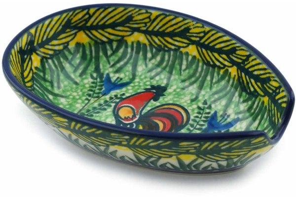 Trays | Ceramika Artystyczna Spoon Rest 5" Rooster Parade UNIKAT Kitchen & Dining Ceramika Artystyczna