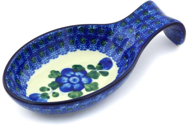 Trays | Ceramika Artystyczna Spoon Rest 7" Blue Poppies Kitchen & Dining Ceramika Artystyczna