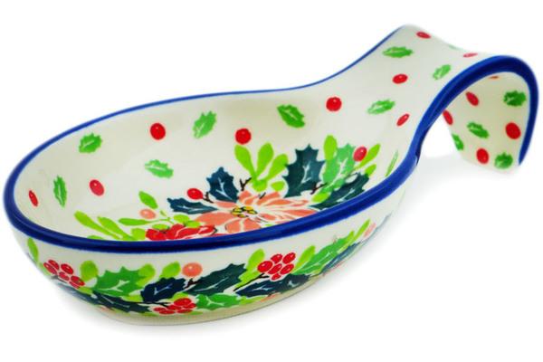 Trays | Ceramika Artystyczna Spoon Rest 7" Christmas Flower UNIKAT Kitchen & Dining Ceramika Artystyczna