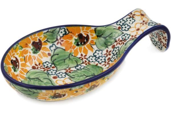 Trays | Ceramika Artystyczna Spoon Rest 7" Country Sunflower UNIKAT Kitchen & Dining Ceramika Artystyczna