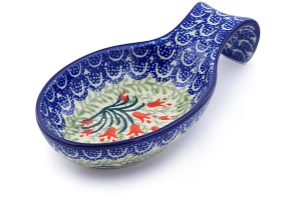 Trays | Ceramika Artystyczna Spoon Rest 7" Crimson Bells Kitchen & Dining Ceramika Artystyczna