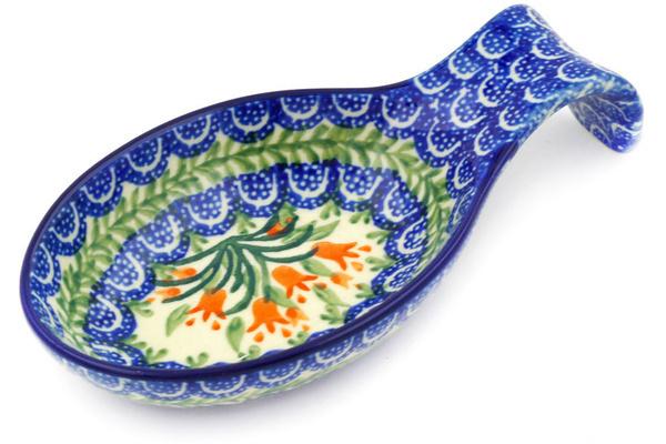 Trays | Ceramika Artystyczna Spoon Rest 7" Crimson Bells Kitchen & Dining Ceramika Artystyczna