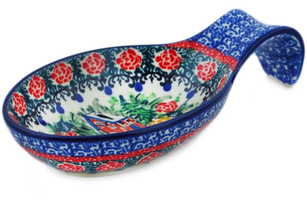 Trays | Ceramika Artystyczna Spoon Rest 7" Hidden Cottage UNIKAT Kitchen & Dining Ceramika Artystyczna