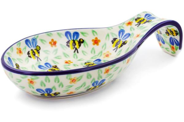 Trays | Ceramika Artystyczna Spoon Rest 7" Honey Bee Kitchen & Dining Ceramika Artystyczna