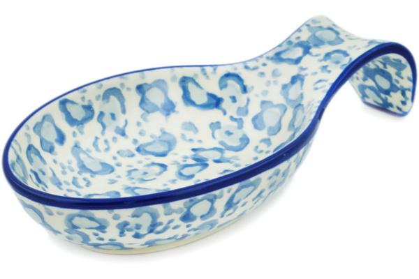 Trays | Ceramika Artystyczna Spoon Rest 7" Snow Leopard Kitchen & Dining Ceramika Artystyczna