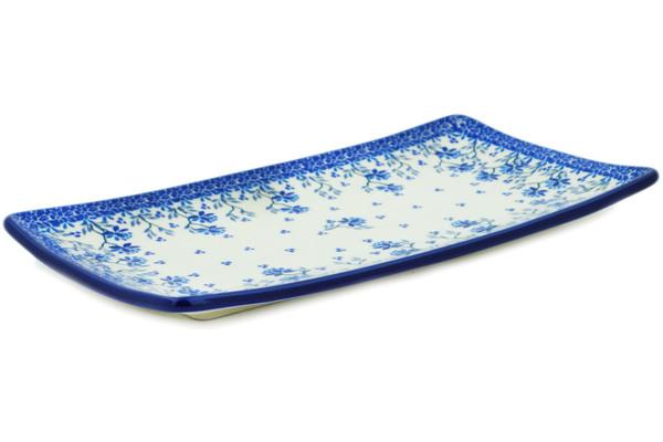 Trays | Ceramika Artystyczna Sushi Tray 12" Blue Grapevine Kitchen & Dining Ceramika Artystyczna