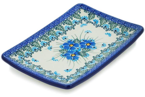 Trays | Ceramika Artystyczna Sushi Tray 7" Forget Me Not UNIKAT Kitchen & Dining Ceramika Artystyczna