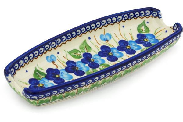 Trays | Ceramika Bona Corn Tray 9" Blue Pansy Serving Dishes Ceramika Bona