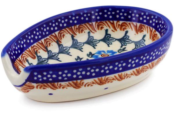 Trays | Ceramika Bona Spoon Rest 5" Blue Cornflower Kitchen & Dining Ceramika Bona