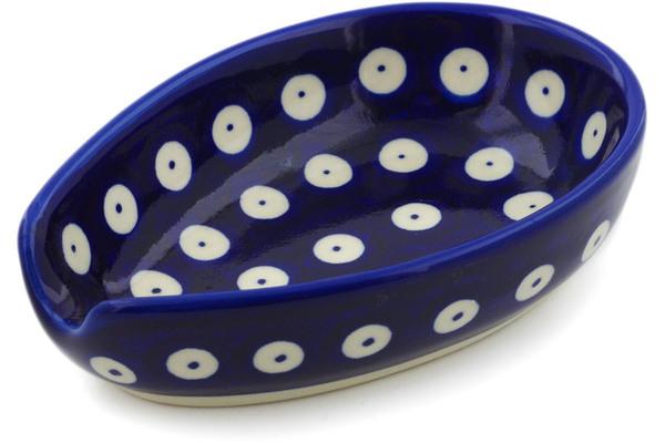 Trays | Ceramika Bona Spoon Rest 5" Blue Eyed Peacock Kitchen & Dining Ceramika Bona