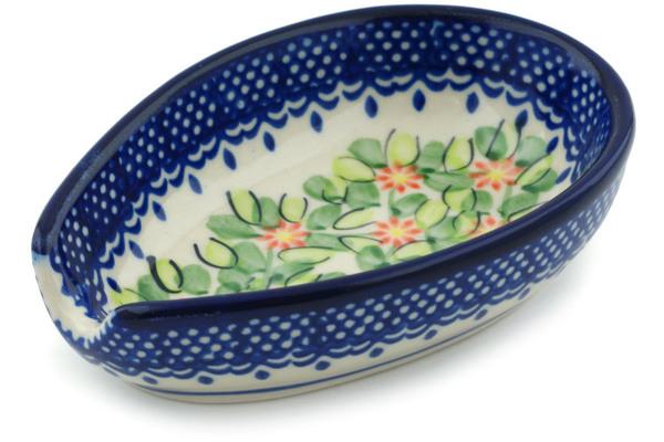 Trays | Ceramika Bona Spoon Rest 5" Elegant Garland Kitchen & Dining Ceramika Bona