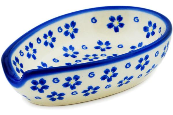 Trays | Ceramika Bona Spoon Rest 5" Forget Me Not Swirls Kitchen & Dining Ceramika Bona