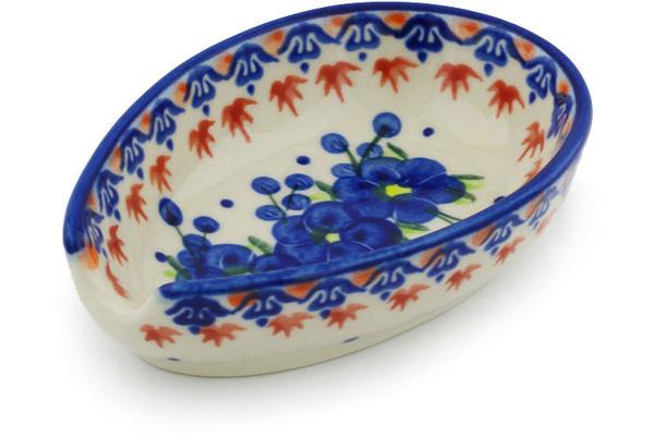 Trays | Ceramika Bona Spoon Rest 5" Passion Poppy Kitchen & Dining Ceramika Bona