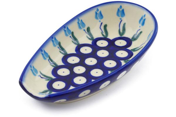 Trays | Ceramika Bona Spoon Rest 5" Peacock Tulip Garden Kitchen & Dining Ceramika Bona