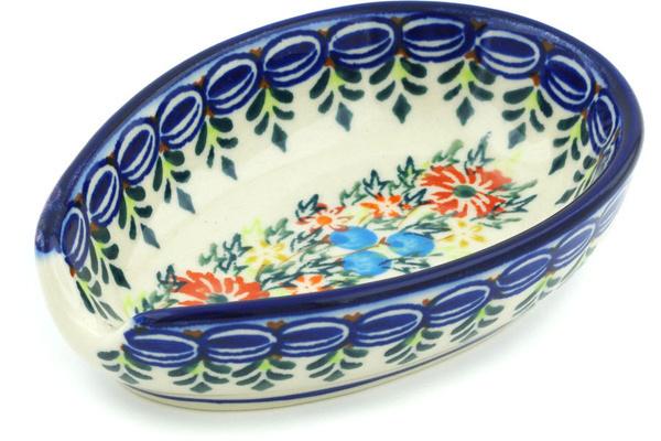 Trays | Ceramika Bona Spoon Rest 5" Ring Of Flowers UNIKAT Kitchen & Dining Ceramika Bona