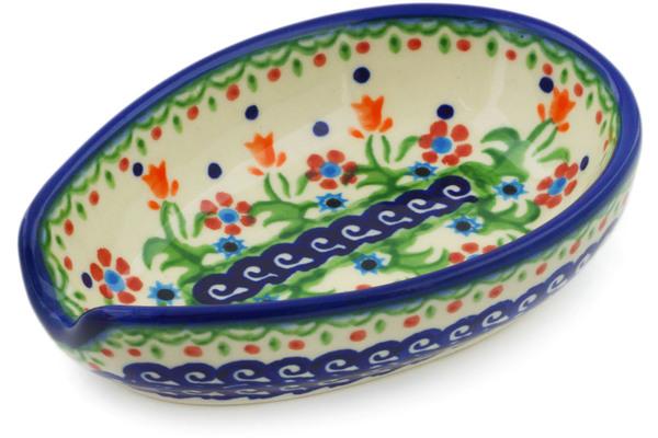 Trays | Ceramika Bona Spoon Rest 5" Spring Flowers Kitchen & Dining Ceramika Bona