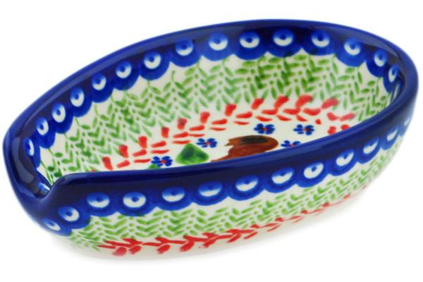 Trays | Ceramika Bona Spoon Rest 5" Spring Rooster Kitchen & Dining Ceramika Bona