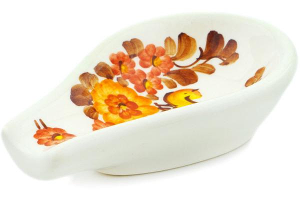 Trays | Fajans Wloclawek Spoon Rest 5" Brown Sunshine Kitchen & Dining Fajans Wloclawek