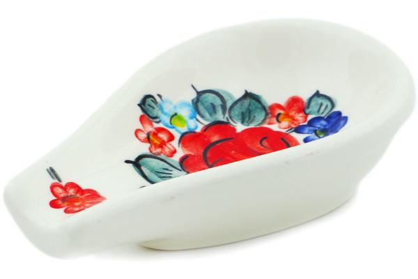 Trays | Fajans Wloclawek Spoon Rest 5" Little Flower Patch Kitchen & Dining Fajans Wloclawek