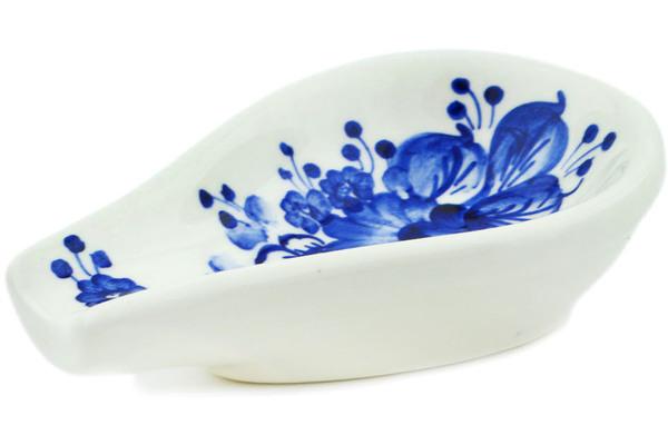 Trays | Fajans Wloclawek Spoon Rest 5" Retro Cobalt Kitchen & Dining Fajans Wloclawek