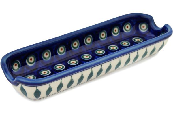 Trays | Zaklady Ceramiczne Corn Tray 9" Peacock Leaves Serving Dishes Trays