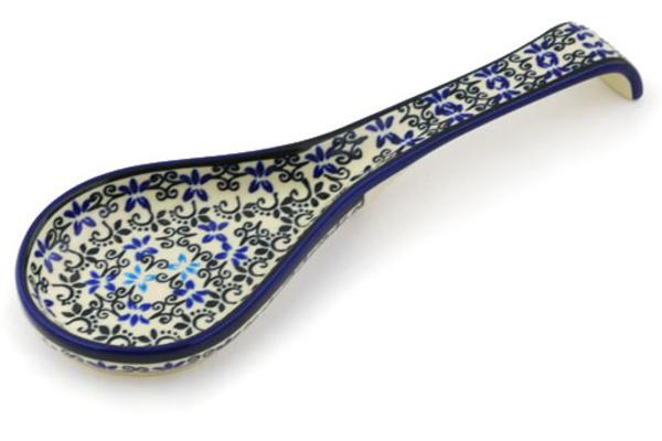 Trays | Zaklady Ceramiczne Spoon Rest 10" Black And Blue Lace Kitchen & Dining Trays