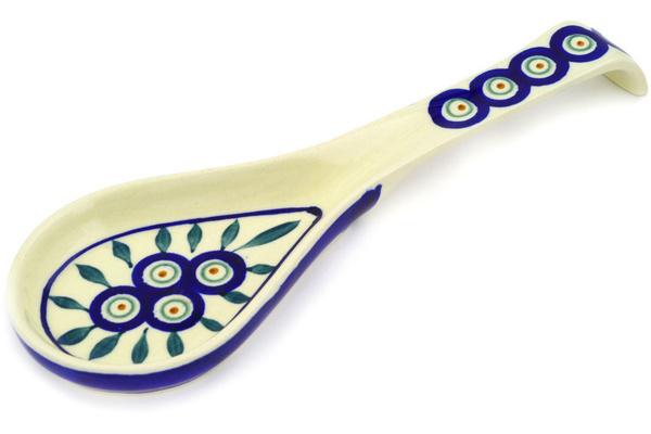 Trays | Zaklady Ceramiczne Spoon Rest 10" Peacock Leaves Kitchen & Dining Trays