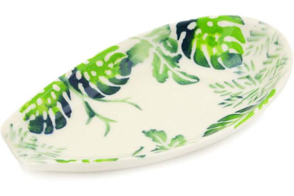 Trays | Zaklady Ceramiczne Spoon Rest 5" Monstera Deliciosa Kitchen & Dining Trays