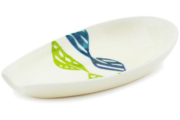 Trays | Zaklady Ceramiczne Spoon Rest 5" Retro Green Kitchen & Dining Trays