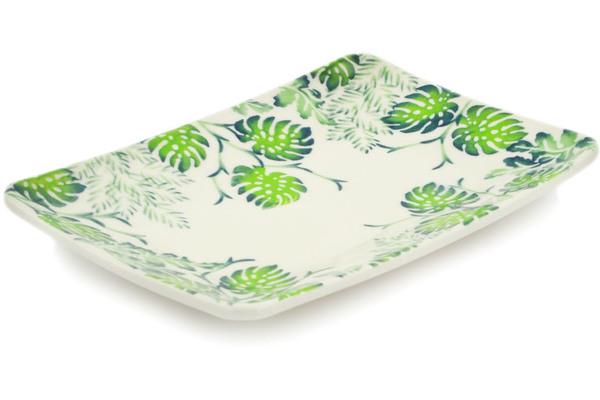 Trays | Zaklady Ceramiczne Sushi Tray 9" Monstera Deliciosa Kitchen & Dining Trays